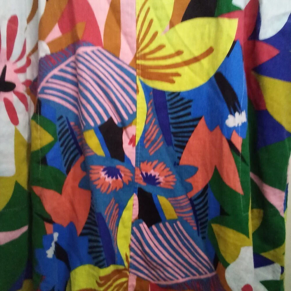 For Cynthia Dress Women XL Sleeveless Loud Pattern Linen Blend Colorful - Picture 7 of 16